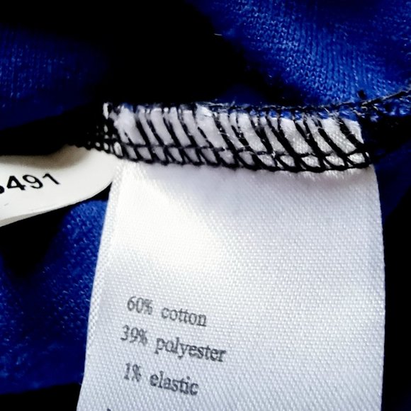 Chicaboom, black + blue, fit + flare, high neck, sleeveless, short dress - Picture 7 of 9